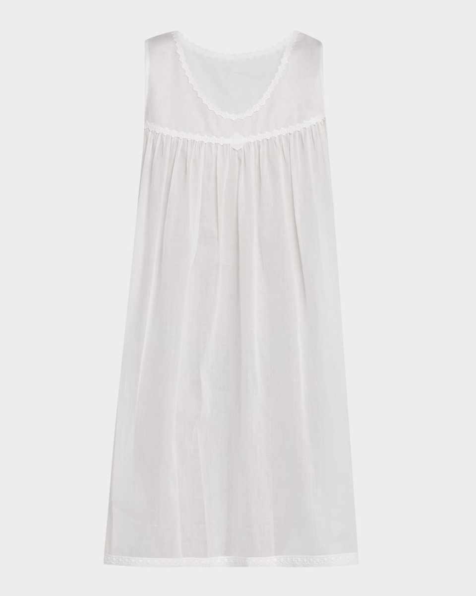 Betty Ruched Lace-Trim Cotton Babydoll